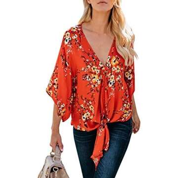 The perfect floral blouse for transitioning into fall